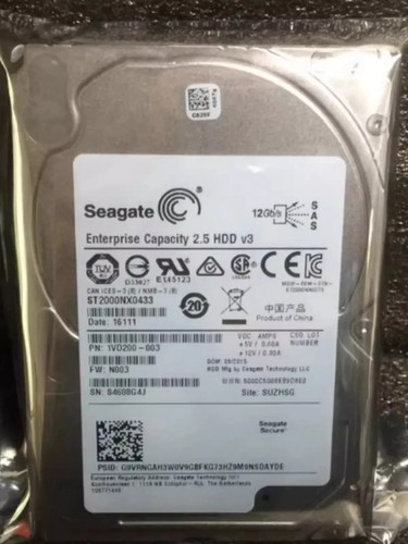 Seagate Enterprise ST2000NX0433 2TB 128MB 7200 RPM SAS 12Gb/s 2.5" Hard Drive - 第 1/1 張圖片