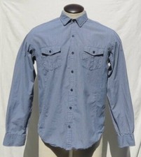 TED BAKER Blue Check Cotton Morston Tapered Fit Button Down Casual Shirt 5 42 XL