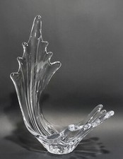 Clear Art Glass Splash Wave Centerpiece Bowl/ Vase/ Sculpture