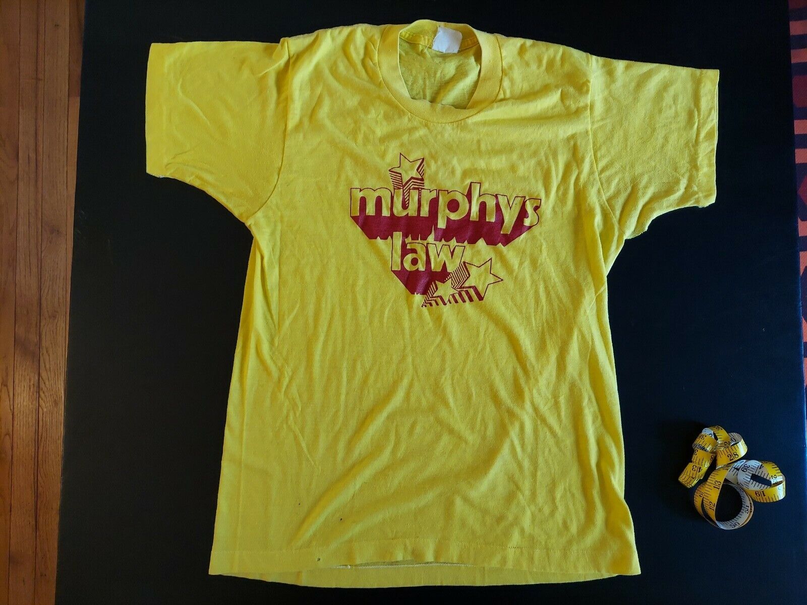 Vintage Murphy's Law Yellow Large Shirt 70s 80s Soft Rare Punk Rock Cool