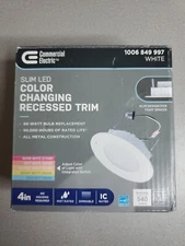 Commercial Electric 4 in. Slim LED Selectable Color Changing Recessed Trim White