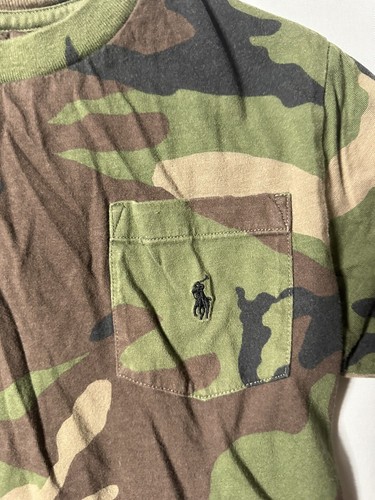 Preowned- Polo Ralph Lauren S/S Camo Shirt Boys (Size 7) - Picture 3 of 6