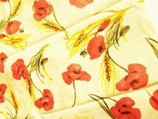 nappe tissus enduit ronde ø 160 fin de stock coquelicot avec finition biais