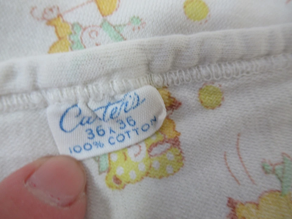 Manta Bebé Estampado Circo Carters Años 70 80 Amarillo Payaso Oso Algodón Recepción De Colección Foto 3 de 4