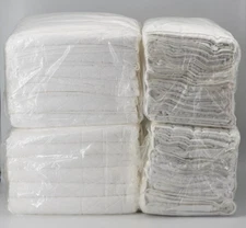 (2 DOZEN) Welspun Luxury TLC Bath Sheet 35x66 White Cotton w/ Jacquard Border