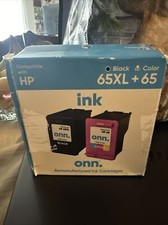 onn. HP 65XL/65 High Yield Black Tri-Color Inkjet Cartridges 2-Pack