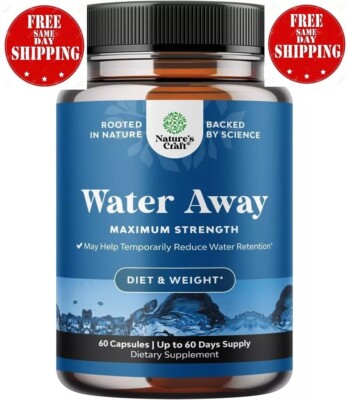 Water Away Pills Maximum Strength - Herbal Diuretic Pills for Water Retention