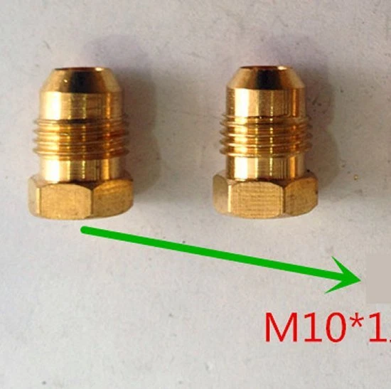 DYNAPEX Pair Fitting Metric Plug M10 M10X1 M10X1.0 Male Flare Hex Head Brass Fuel Gas