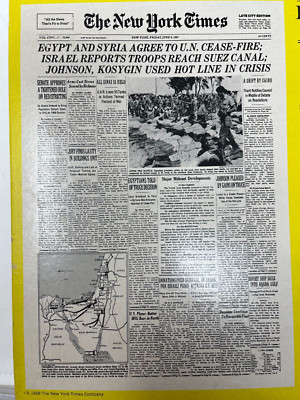 New York Times Historic Newspaper Puzzle The Six-Day War 1968 Parker Brothers