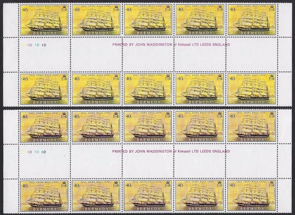 BERMUDA 1976 SHIPS SET COMPLETE IN GUTTER BLOCKS OF 10 Sc 337 347 W/ EXTRA BLOCK - Image 2 of 2