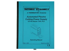 Thermal Dynamics CE Pakmaster 75 XL Plus  Automated Cutter Operating Manual *986