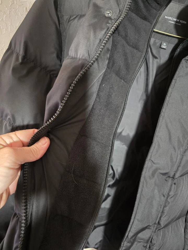 andrew marc mens marc new york down puffer jacket fleece lined PERFECT sz XL - Image 2 of 4