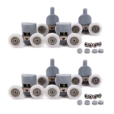 Shower Door Wheels, Lance Home 8Pcs Double Twin Top / Bottom Shower Door Roll...