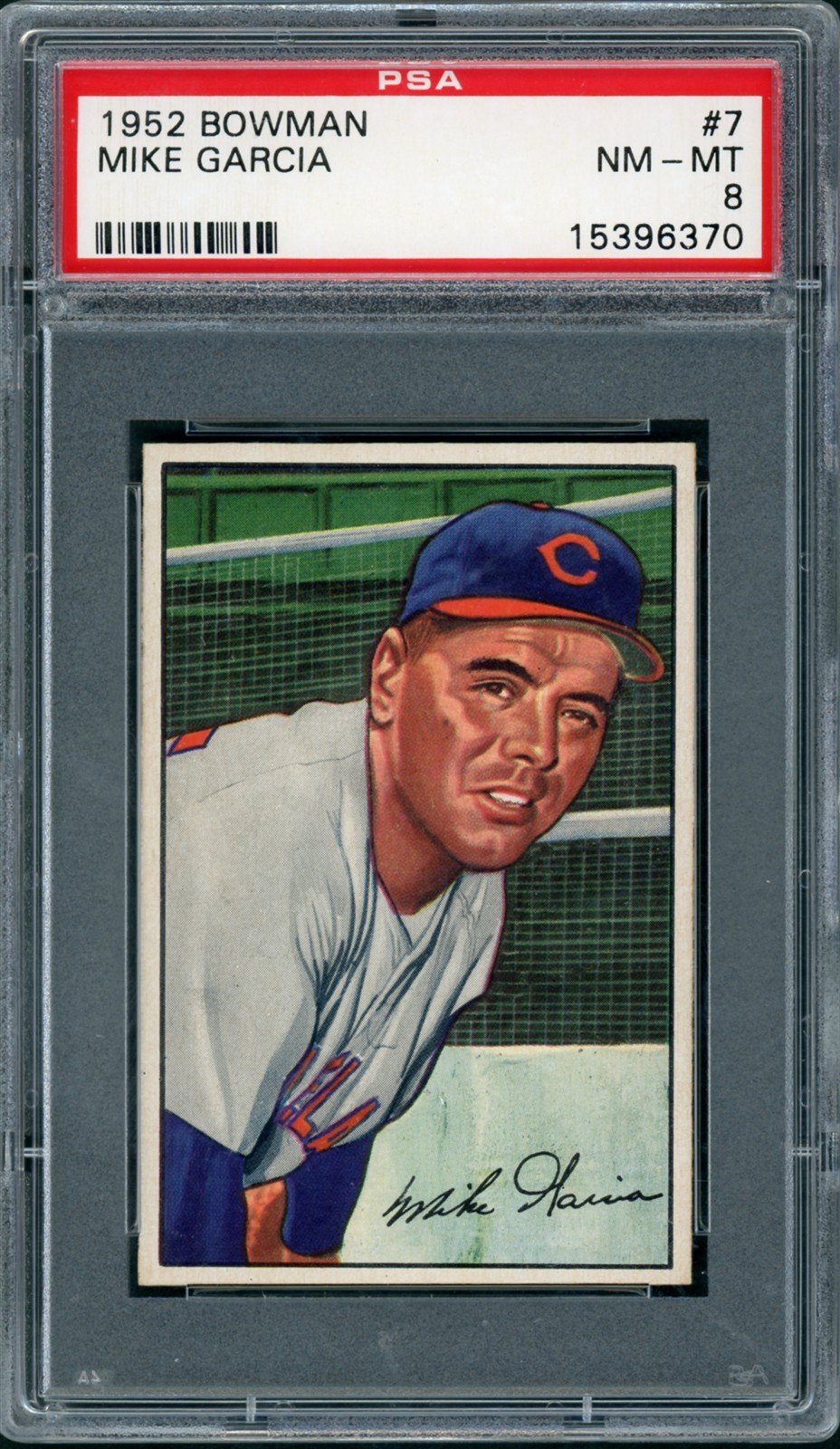 1952 Bowman #7 Mike Garcia - Cleveland Indians PSA 8 NM-MT