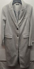 F&F Light Grey Wool Blend Long Coat Size 18