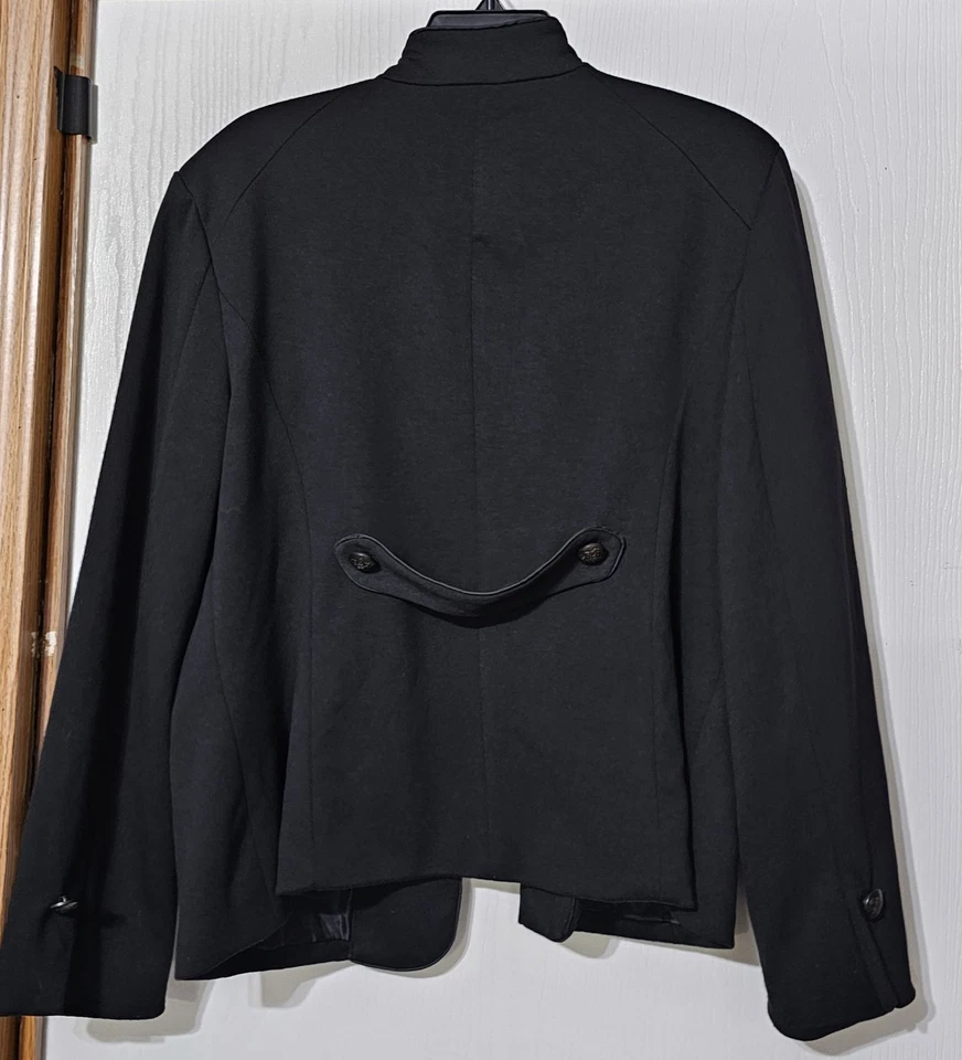 Chaqueta Willi Smith Negra Frente Abierto Estilo Militar Para Mujer Talla XL Foto 4 de 4