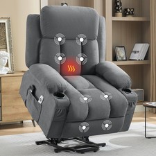Power Lift Recliner Chair w/ Heat Massage Electric Recliner Chair w/ Side Pocket