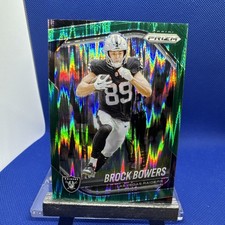 Brock Bowers 2025 Panini Prizm Green Prism Shock Las Vegas Raiders #6 Mint 🔥🏈
