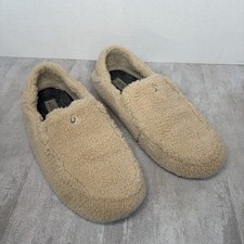 Olukai Ohea Heu Slippers Womens 8 Sherpa Fleece Slip On House Shoes Beige Cozy