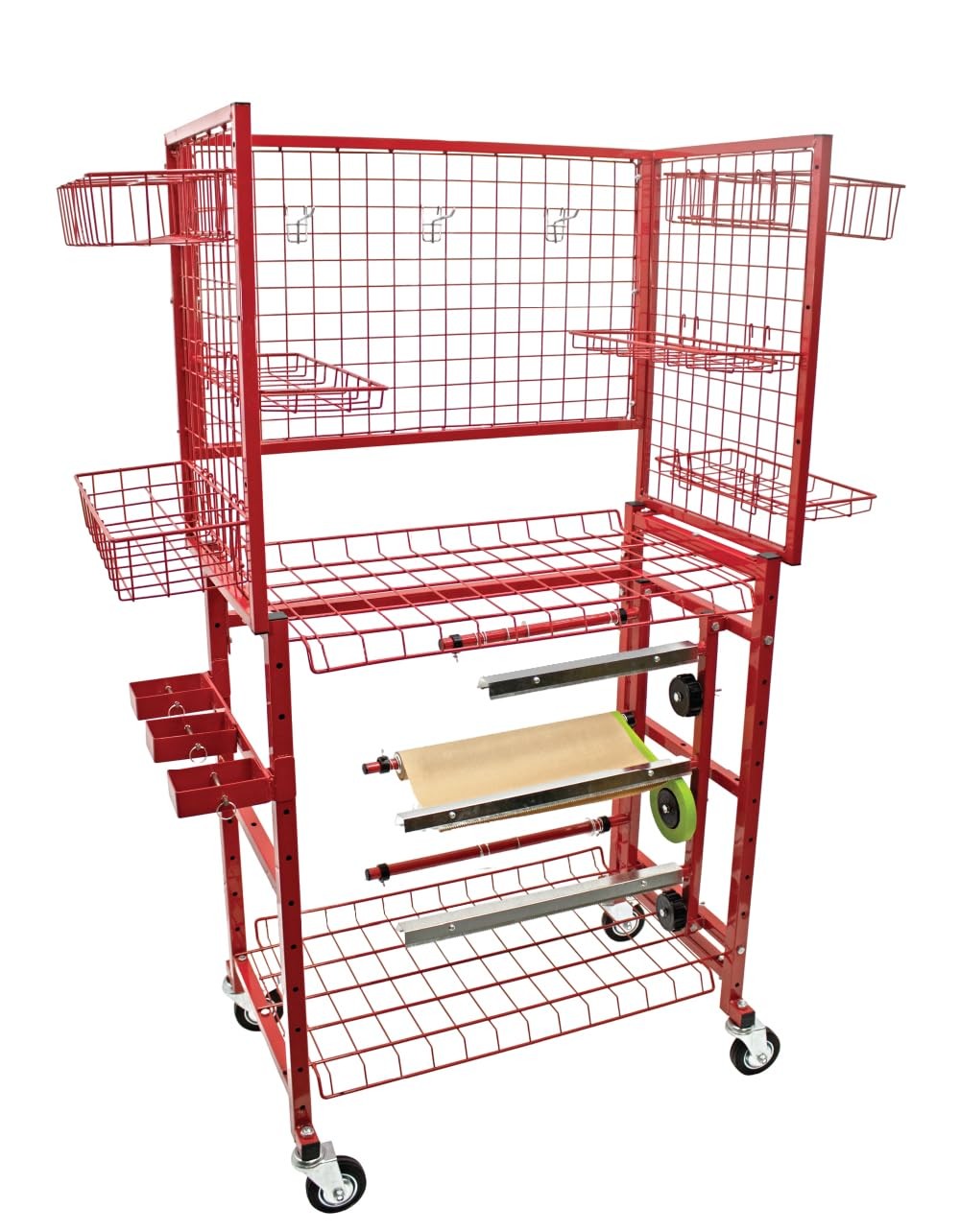 Paint Prep Cart with Masking Paper Dispenser - Holds 12" & 24" Masking PaperRoll