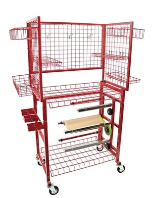 Paint Prep Cart with Masking Paper Dispenser - Holds 12'' & 24'' Masking PaperRoll