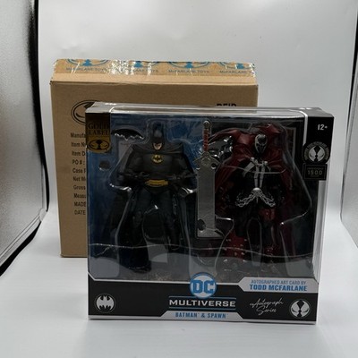 McFarlane DC Multiverse Batman vs Spawn 2 Pack Gold Label Autographed Series NIB