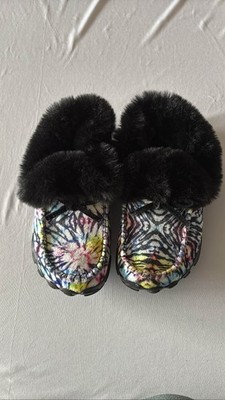 Cozy Tie Dye Zebra Plush Slippers