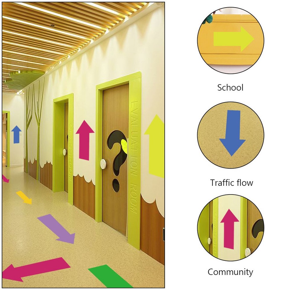 Reusable PVC Arrow Wall Stickers Colorful Floor and Stair Stickers for ...
