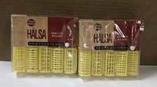 20 Vintage HALSA Snap On Medium Size Yellow Plastic Hair Rollers/Curlers