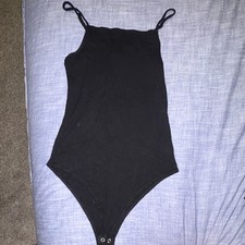 Women  s Wild Fable Black One-Piece Bodysuit S, Adjustable Strappy Snap Crotch