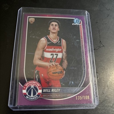 2025-26 Bowman Will Riley Chrome RC Fuchsia Refractor Rookie #/199 Wizards