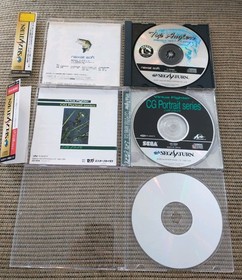 Sega Saturn Lot Daytona USA & Japanese Virtua Fighter Cinema Disc & Top Anglers.