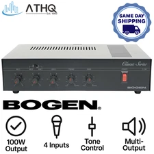 Bogen C100 100W Classic Series Public Address Amplifier - Telephone Paging Mixer