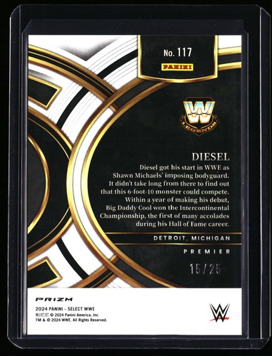 2024 Panini Select WWE Diesel Premier Level Tie-Dye Prizm 117 #15/25 - Picture 2 of 2