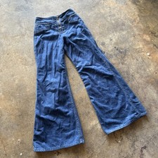 Vintage 70s Bell Bottom Jeans By Maverick 24x28 Flares Denim