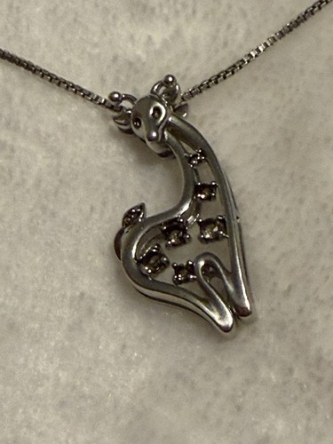 Stella Grace sterling silver Chocolate diamond accent Giraffe Necklace