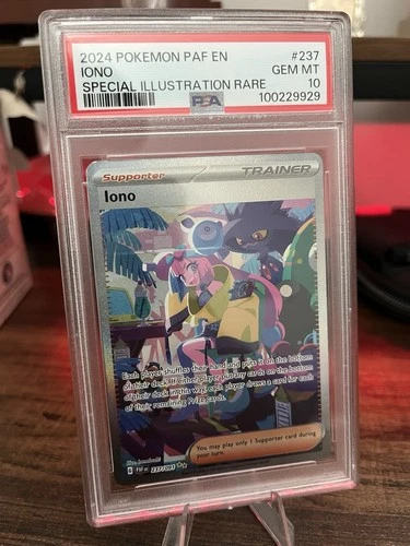 Pokémon TCG Iono 237/091 SV: Paldean Fates SIR Holo PSA 10 EN GEM MINT