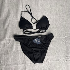 Hollister Black Ribbed Triangle Bikini Set New Without Tags Size Small