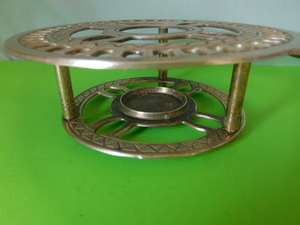 antik Messing Stövchen Teelicht Warmhalter Rechaud vintage - Bild 4 von 4