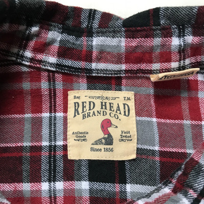 Red Head Plaid Flannel Shirt 2XLT Gray Red Black