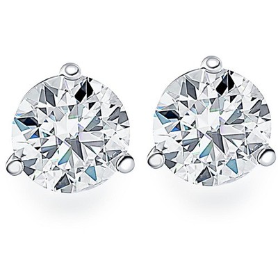 0,50 ct runde natürliche Diamant-Ohrstecker im Brillantschliff in 14 K Gold Martini