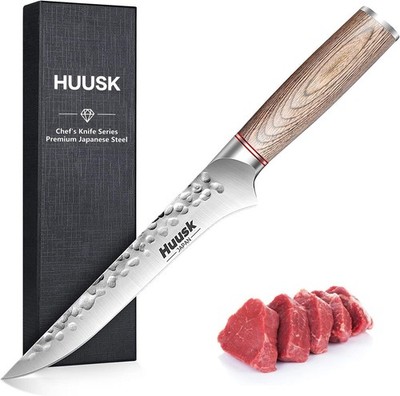 Boning Knife for Meat Cutting, 6.5'' Hand Forged Japanese Fillet Knife for Meat