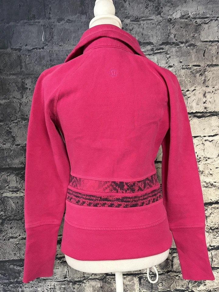 Lululemon Sudadera con Capucha de Buceo para Mujer 4 Rosa Cremallera Completa Chaqueta Polar Agujeros para los Pulgares Foto 3 de 4
