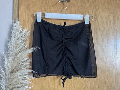 Damen Mesh Tube Top ~ Gr. S ~ schwarz ~ Strand Party ~ Festival ~ Cropped Shirt