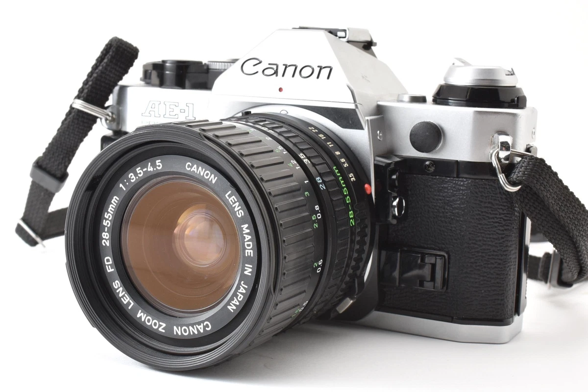[Excelente COMO NUEVA] Cámara fotográfica del programa Canon AE-1 + Nueva FD 28-55 mm f3,5-4,5 de JAPÓN