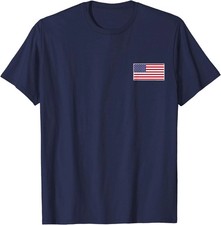 US American Flag Cool Patriotic USA Flags Pocket Unisex T-Shirt