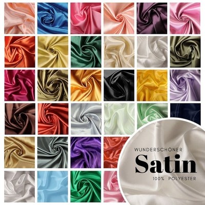 Luxury Satin Fabric by Yard Soft Silky Material for Dress Carft Decor