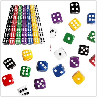 100 Pièces Dés à Jouer Dés 16mm Dés 6 Faces Coins Arrondis 10 Couleurs Pour J
