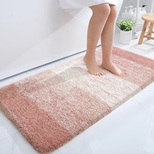 OLANLY Large Bathroom Rugs Mat 50x30, Extra Soft Absorbent 50" X 30", Peach