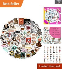 100Pcs Waterproof Funny Coffee Stickers - Ideal for Scrapbooking Party Decor